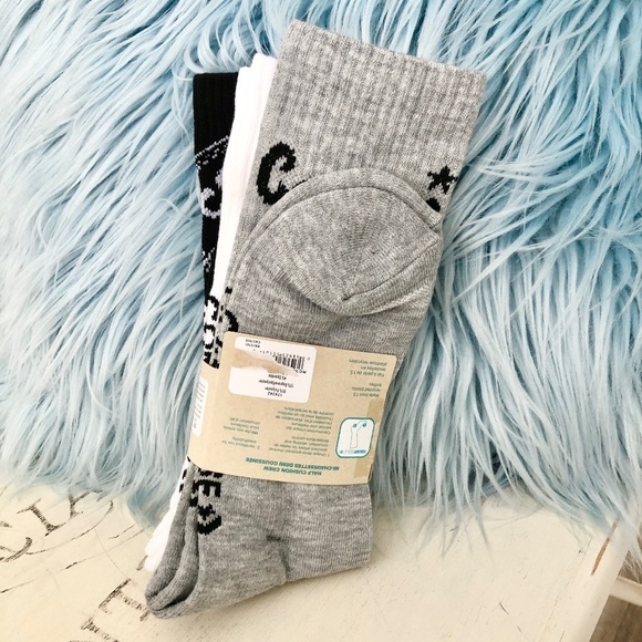 Converse All Star, Socks, Half Cushion Crew Socks, 3 Pairs, Mens, Size 6-12, NEW - Picture 4 of 12